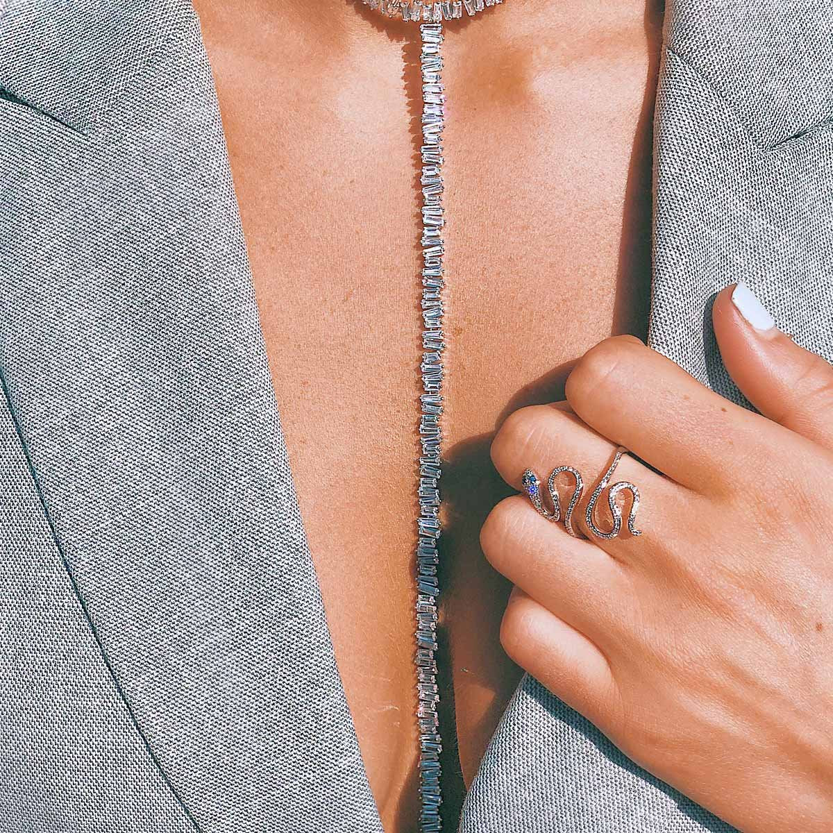 Baguette Lariat Necklace - Image 4